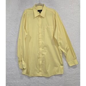 Beverly Hills Polo Club Yellow Button-Up Shirt Men's Size XL 17.5‎ Long Sleeve